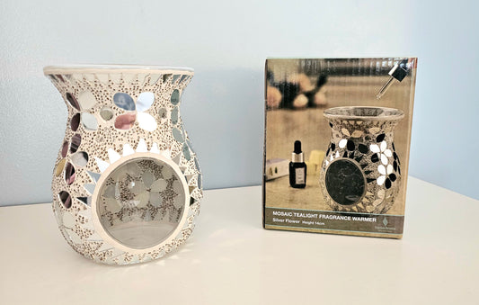 Silver Mosaic Tealight Burner