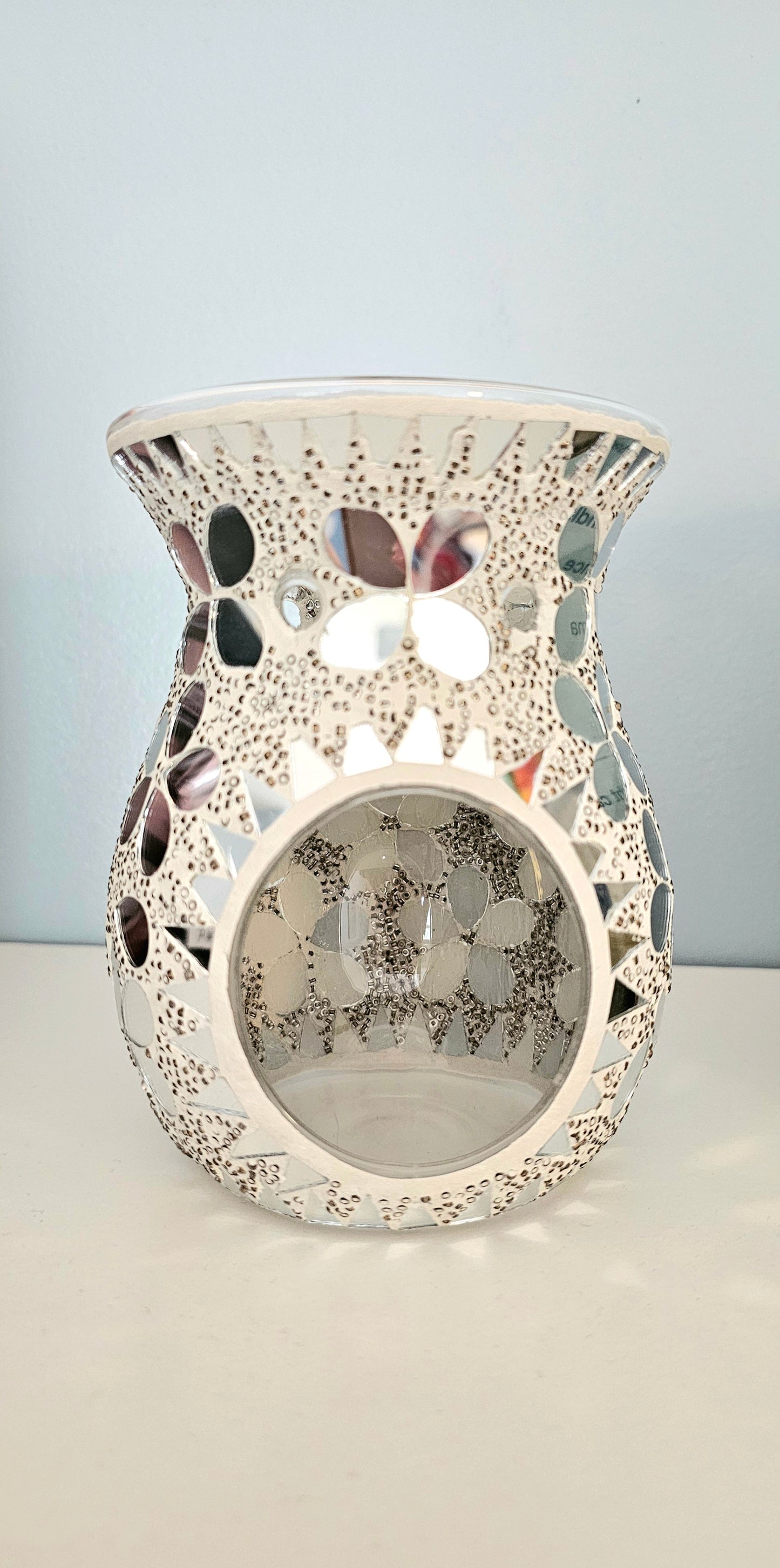 Silver Mosaic Tealight Burner