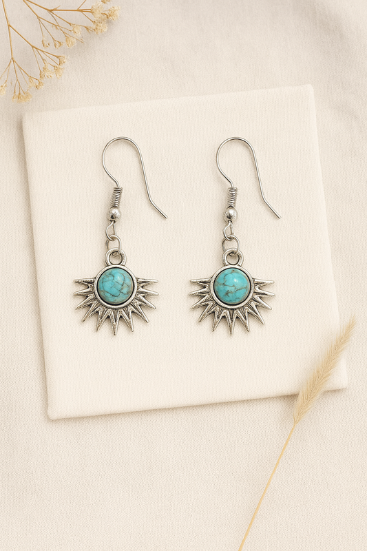 Turquoise Sunburst Earrings