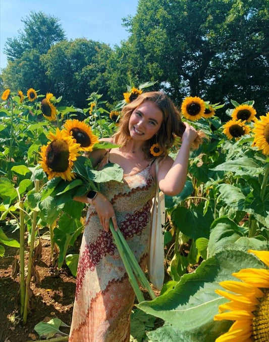 Large Crochet Sunflower Earrings