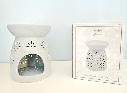 Grey Floral Cut-Out Tealight Burner