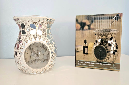 Silver Mosaic Tealight Burner