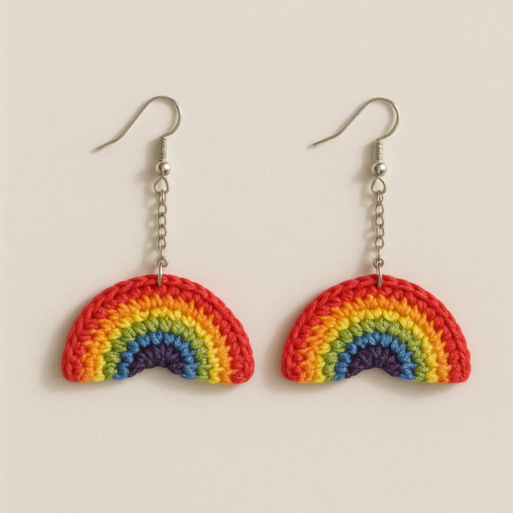 Crochet Rainbow Earrings