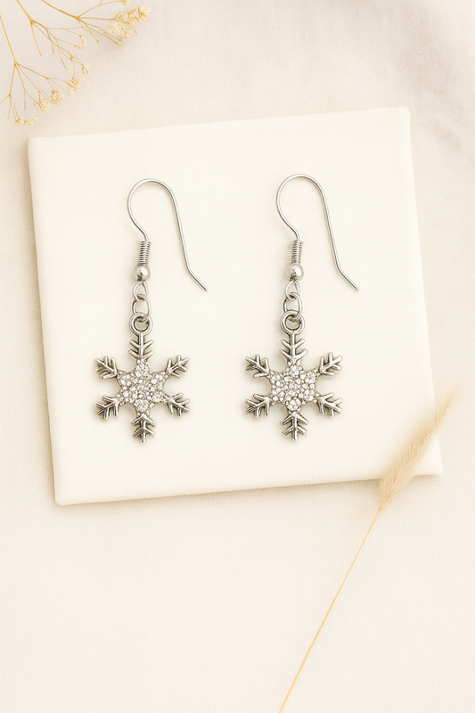 Silver Snowflake Earrings