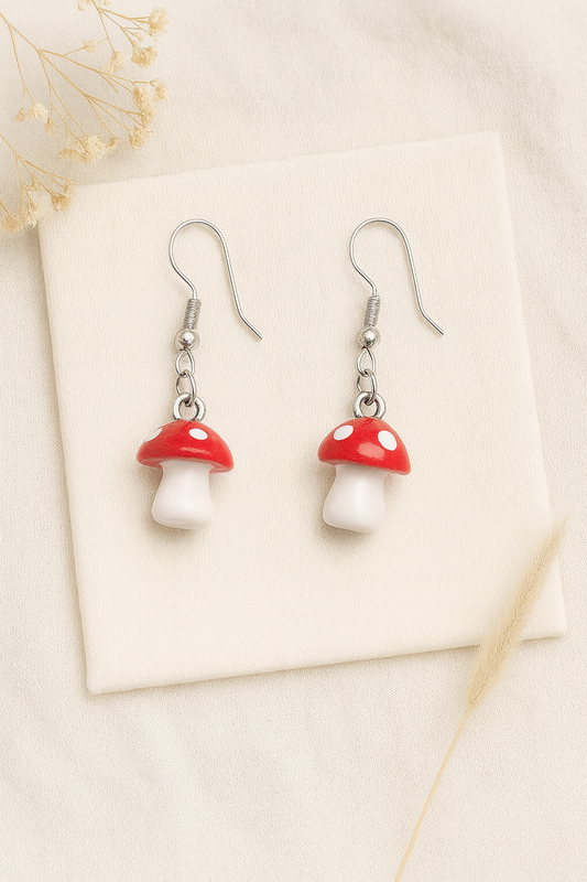 Mini Mushroom Earrings
